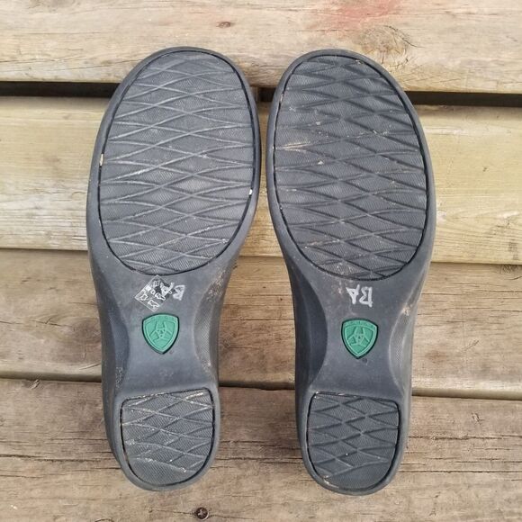 Ariat Alamosa Camel Tan Suede Leather Floral Embroidered Open Back Mules 8.5 - Picture 7 of 10